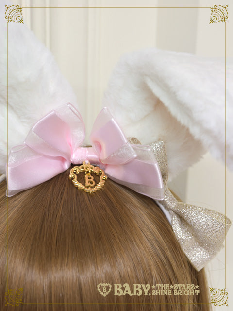 Bunny ears fur head bow