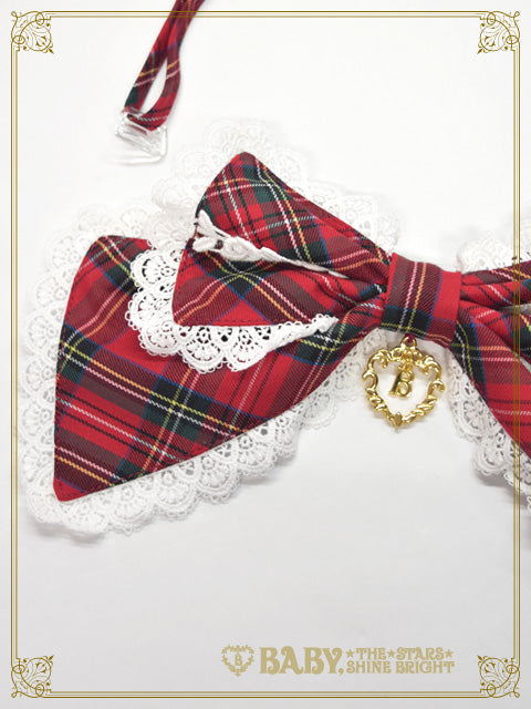 Tartan check ribbon tie