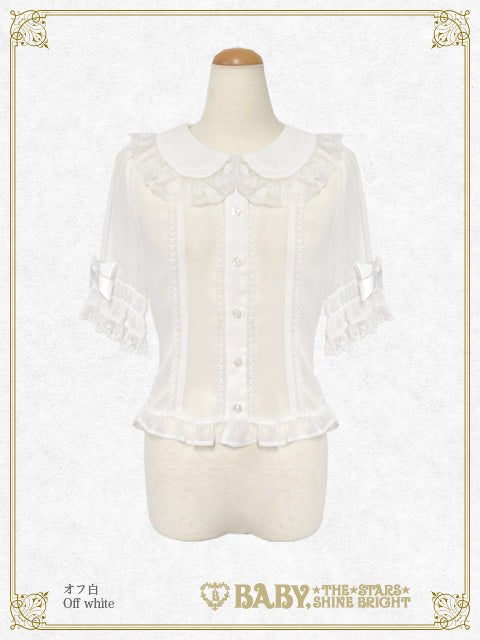 La Petite Fleur5分袖シフォンブラウス