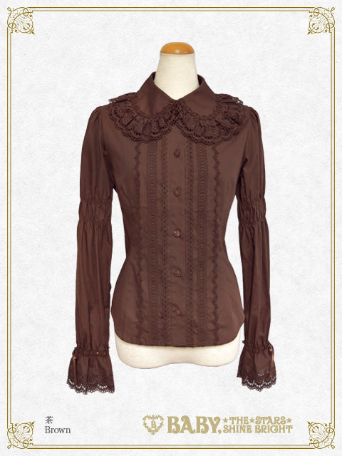 後ろピンタックブラウス