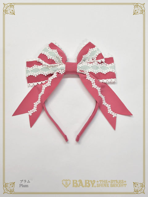 Pastoral Decoration Palette Grosgrain Ribbon Head bow