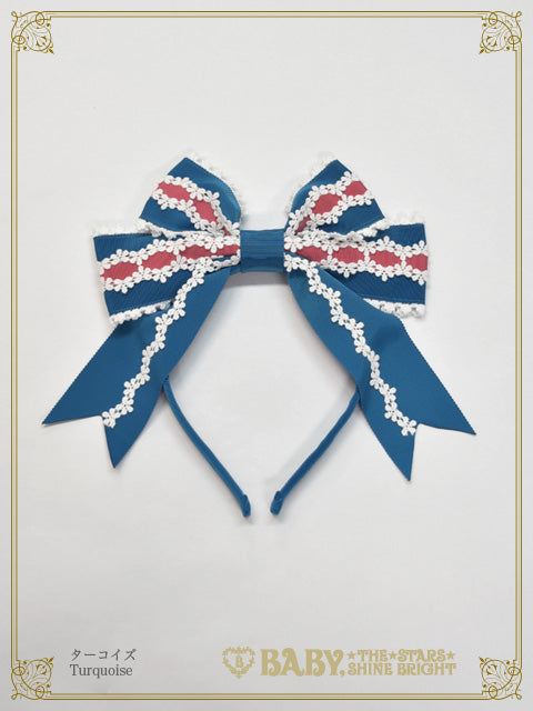 Pastoral Decoration Palette Grosgrain Ribbon Head bow