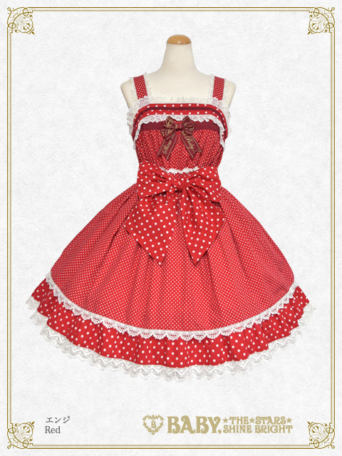 Dot Baby Ribbon Jumper Skirt