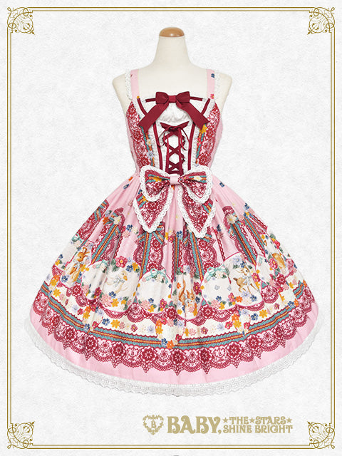 Pastoral Decoration Palette柄エプロンジャンパースカート
