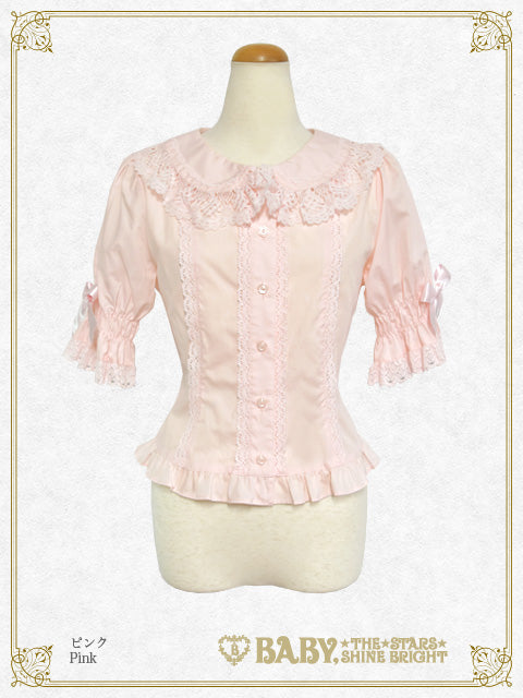 Bunny ear half-sleeve blouse
