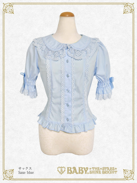 Bunny ear half-sleeve blouse