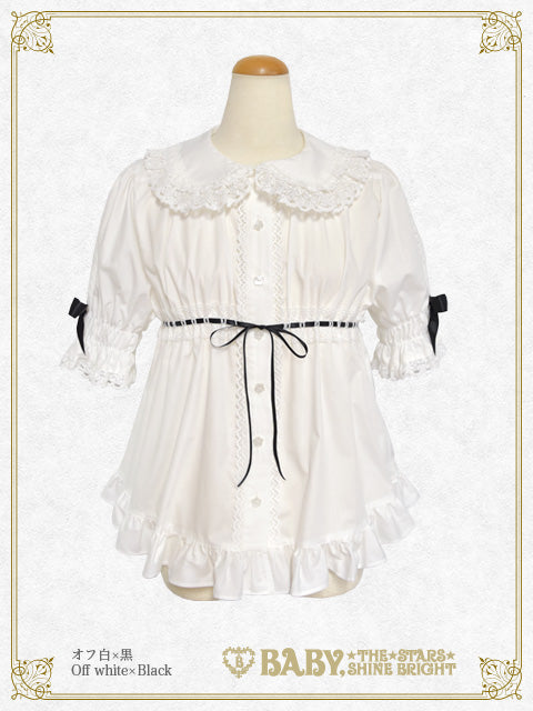 Bunny ear half sleeve baby doll blouse