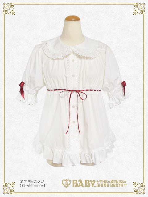 Bunny ear half sleeve baby doll blouse