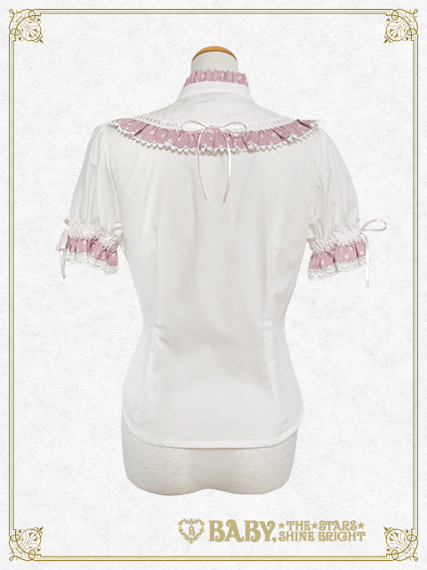 Milky Dot♡立ち襟半袖ブラウス