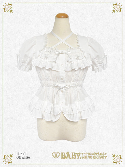 Double frill Half-Sleeve Blouse