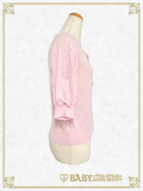 Lovely Heart Half Sleeve Cardigan