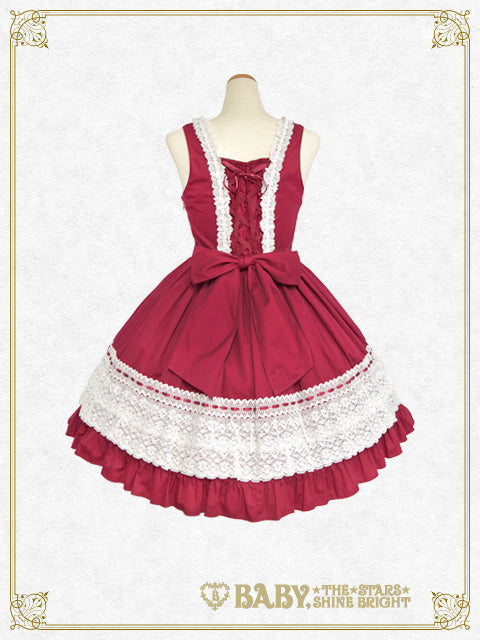 Lace frill jumper skirt