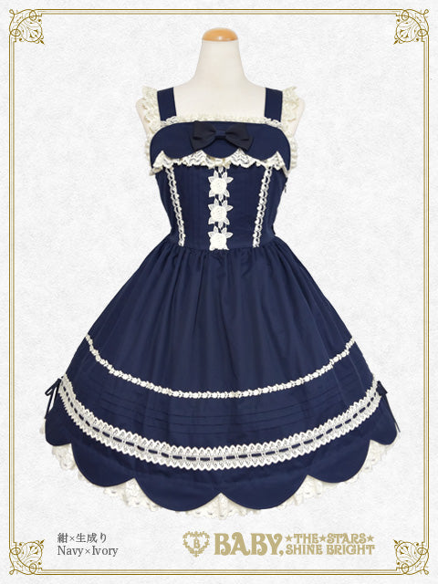 Ribbon scallop jumper skirt