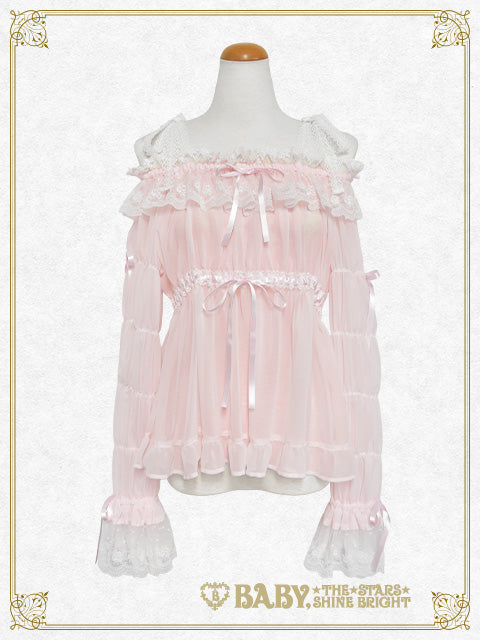 【予約/増産】Cinderella シャーリングシフォンブラウス