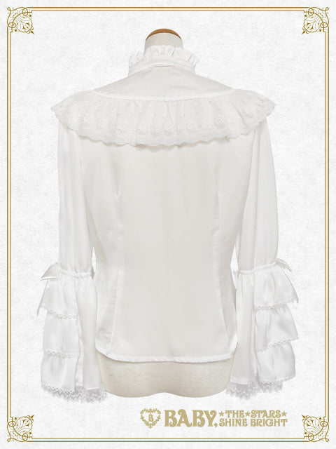 Cinderella 立衿サテンブラウス