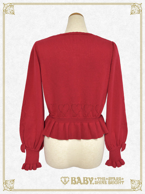 Bear button's volume sleeve cardigan