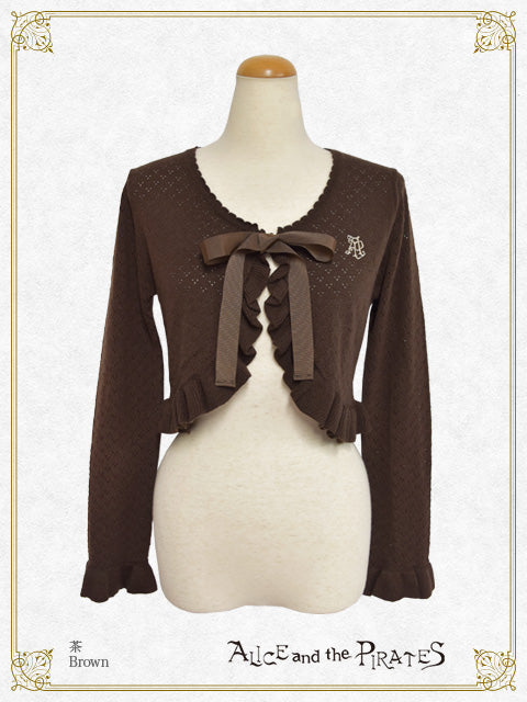 A/P logo embroidery frill bolero