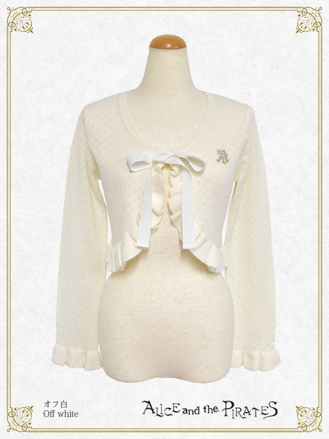 A/P logo embroidery frill bolero