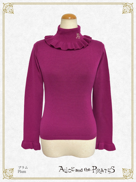 A/P turtleneck frill pullover