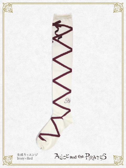 A/P lace up ribbon over knee socks