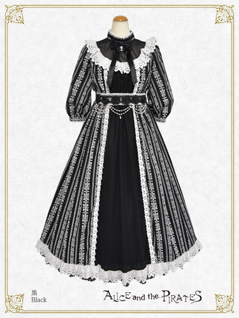 ~Eden~Black Roses & Drops of Light dobby long one piece dress