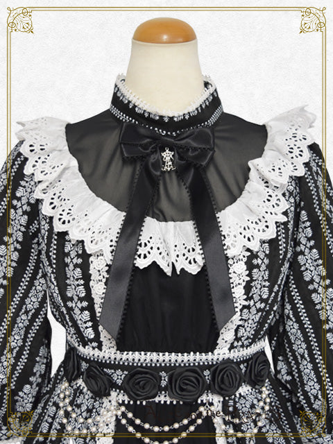 ~Eden~Black Roses & Drops of Light dobby long one piece dress