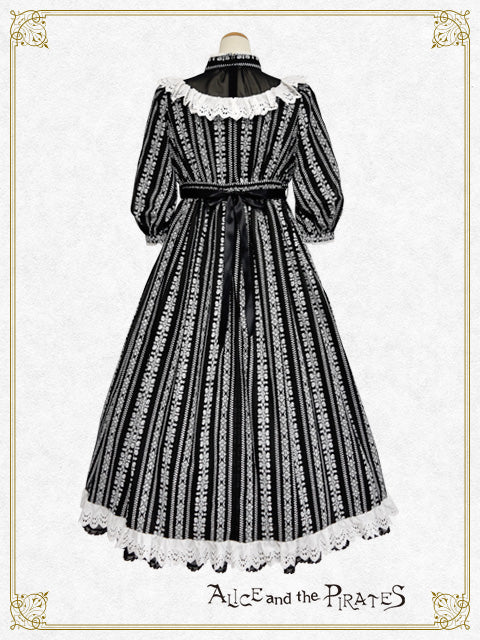 ~Eden~Black Roses & Drops of Light dobby long one piece dress