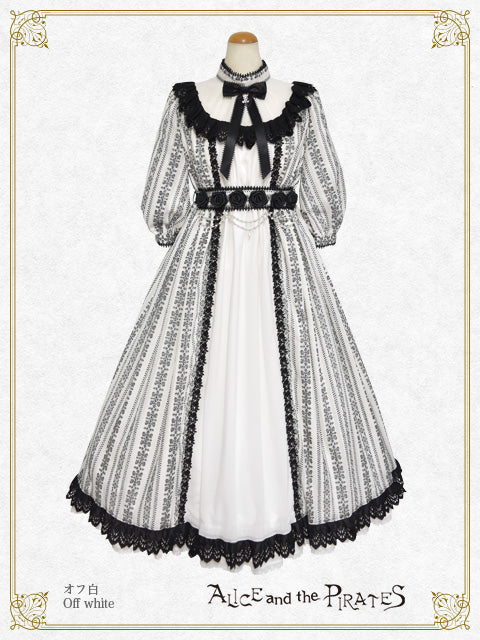 ~Eden~Black Roses & Drops of Light dobby long one piece dress
