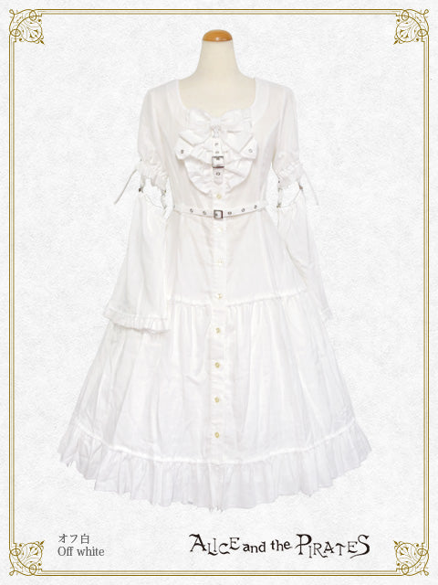 Monochrome gauze shirt dress