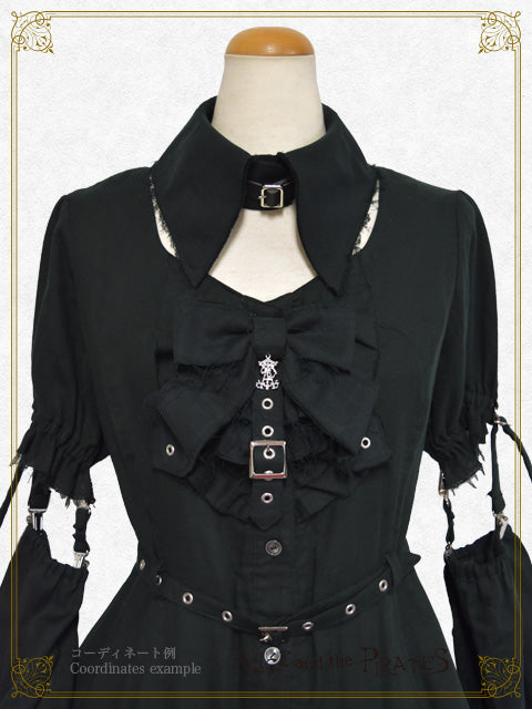 Monochrome gauze shirt dress