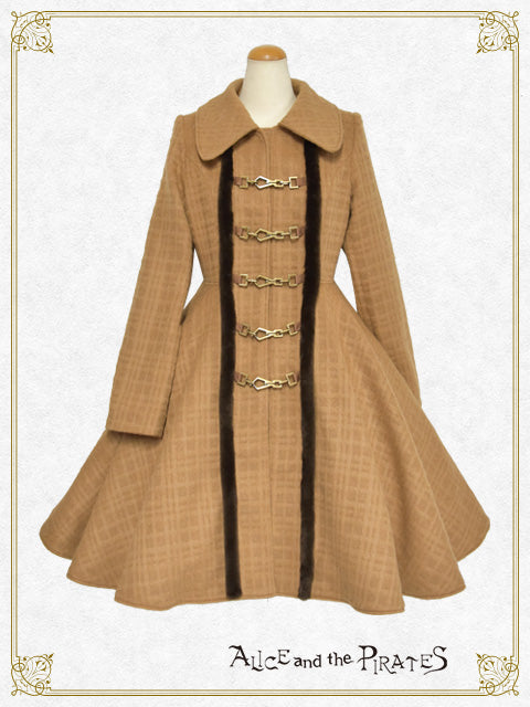 シャドーチェックシャギーロングコート