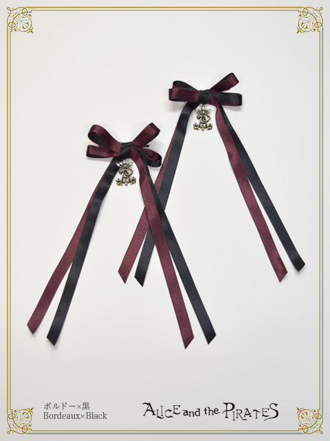 Satin double ribbon clip