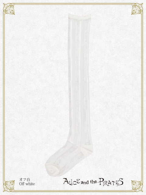 A/P Stripe Logo See-through Over-the-knee Socks