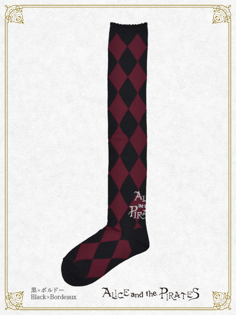 A/P Diamond Pattern Over-the-Knee Socks