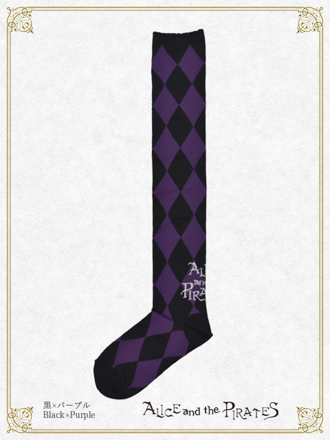 A/P Diamond Pattern Over-the-Knee Socks