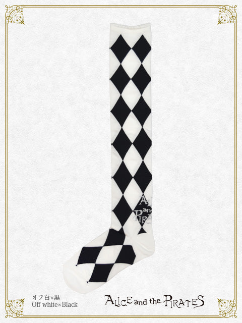 A/P Diamond Pattern Over-the-Knee Socks