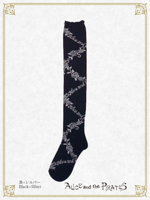 A/P Lace-up Rose Over-the-knee Socks