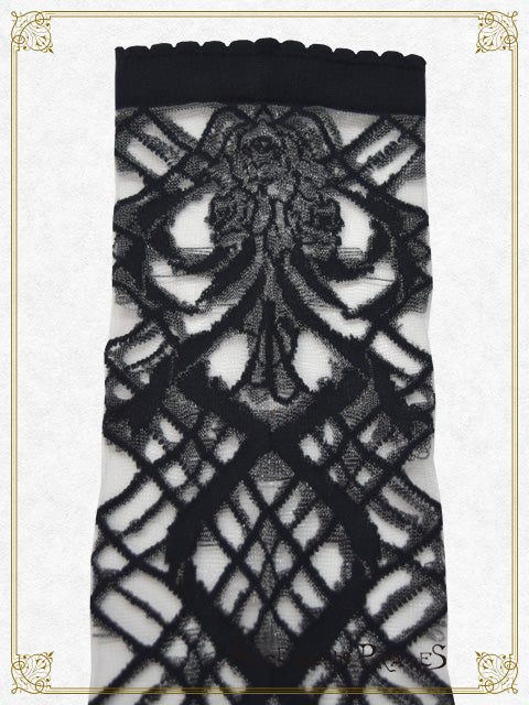 Roserier ribbon see-through Over-knee socks