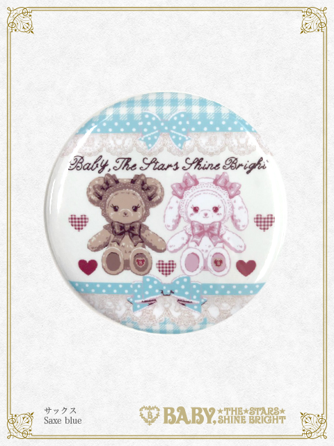 くみゃちゃんのSweet Heart Check柄缶バッジ