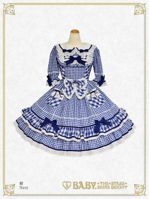 Milky Gingham Doll one piece dress