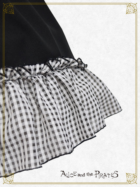 Airy tiny check frill skirt