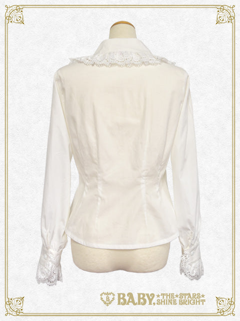 Double collar Pin-tucked sleeve blouse