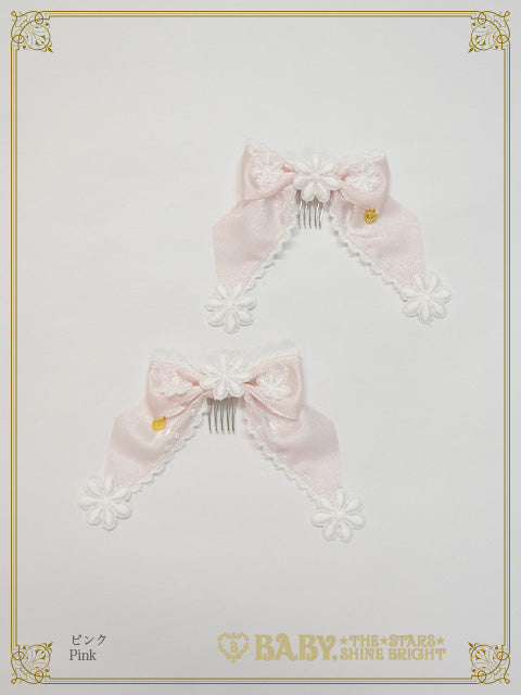 Holly Wink♡flower ribbon comb