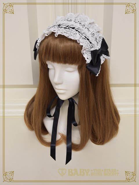 Lace frill ribbon head dress