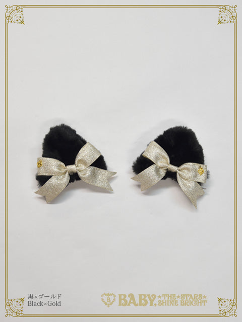 Kitten ear fur hair clip