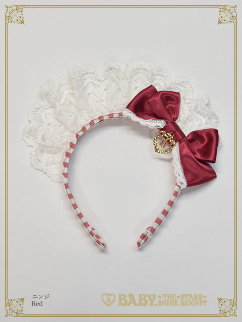 Berry♡Stripe Cafe head bow