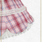 Scallop tartan check jumper skirt set