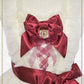 Sweet Strawberry dot jumper skirt ＆ ribbon head bow set