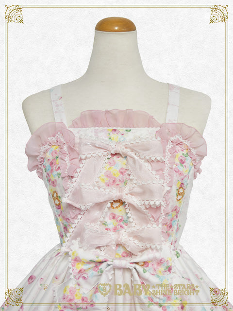  Princess’s Dreamy Garden Party with Fluttering petals ribbon bustier jumper skirt