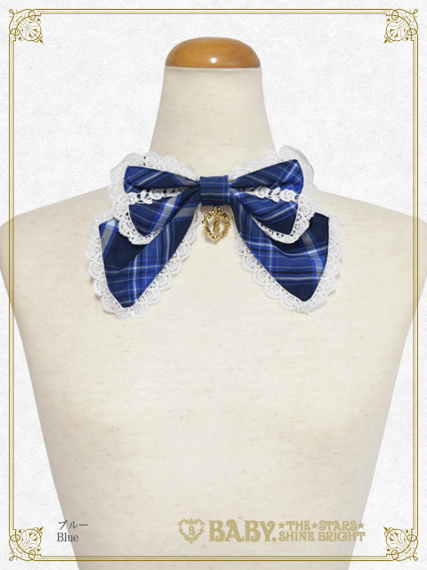 Tartan check ribbon tie